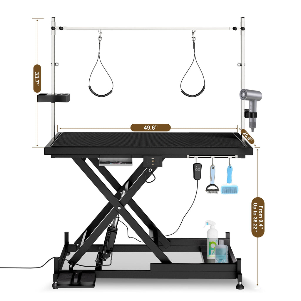 Super Deluxe Electric Pet Grooming Table, Height Adjustable