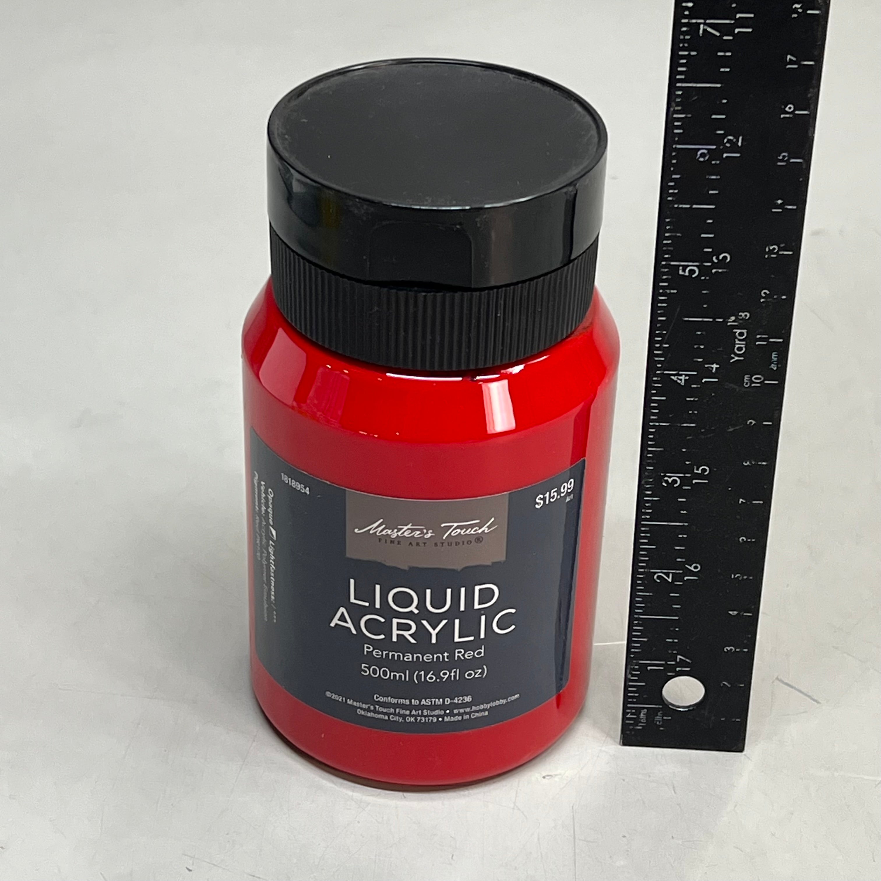 MASTERS TOUCH (2 PACK) Liquid Acrylic Paint 16.9 Fl Oz Permanent Red 1818954