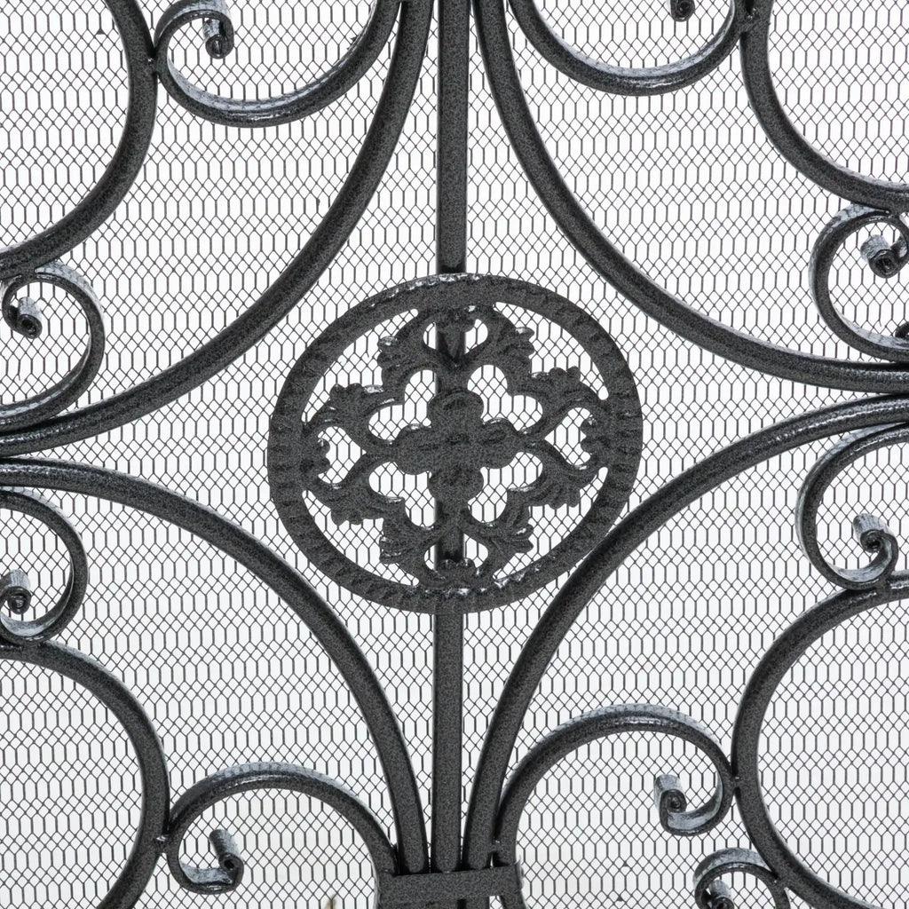 Darcie Wrought Iron Fireplace Screen Ornate Design