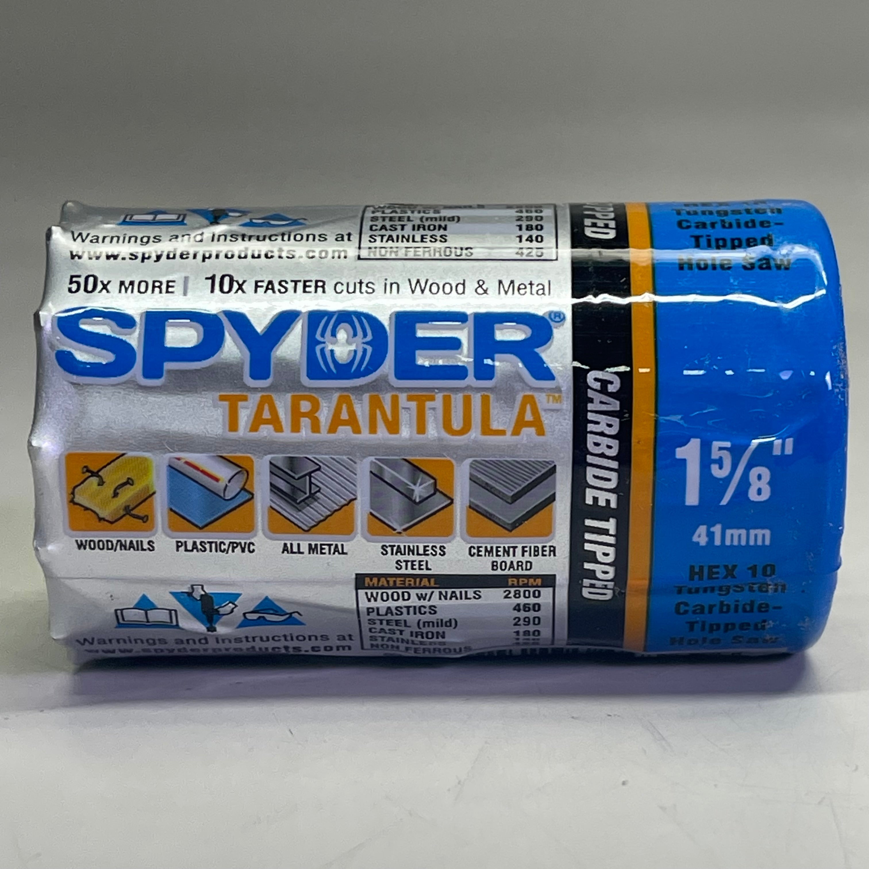 TARANTULA Spyder Carbide Tip Hole Saw 1-5/8" Black 600902