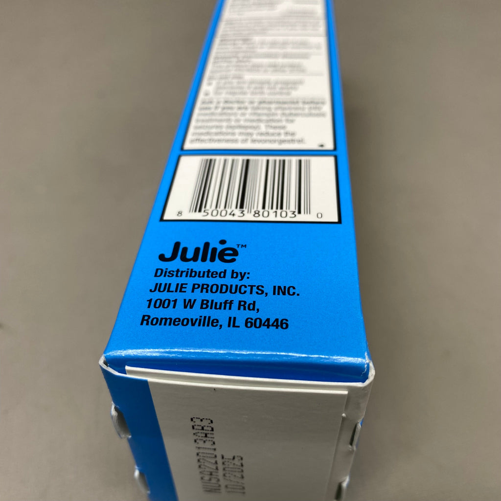 JULIE (62 Pack) Emergency Contraceptive Levonorgestrel Tablets 1.5 mg BB 10/25