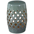 Outsunny 13' x 18' Ceramic Garden Stool with Woven Lattice Design & Glazed Finish