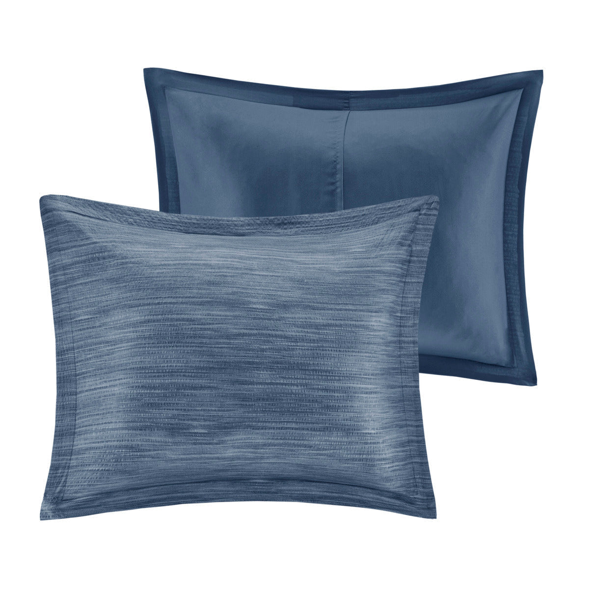 7 Piece Printed Seersucker Comforter Set Navy King