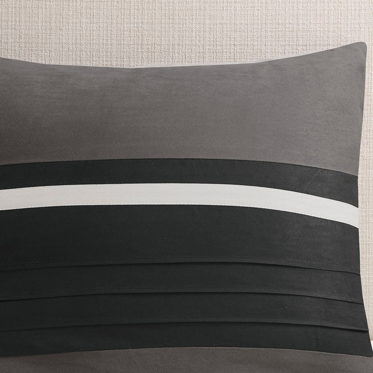 7 Piece Faux Suede Comforter Set Black King