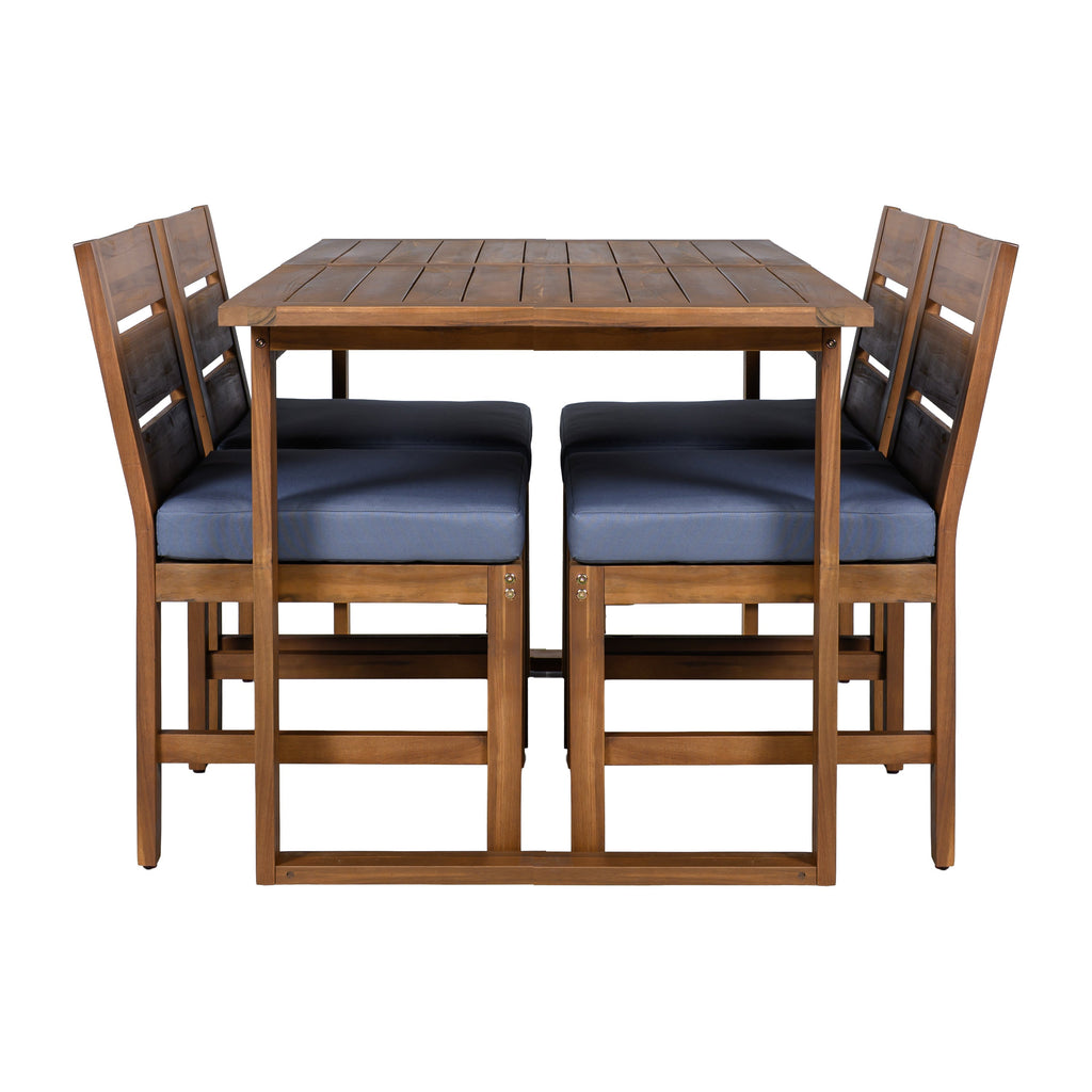 U_STYLE Farmhouse 5-Piece Outdoor Patio Dining Set with Adjustable Legs