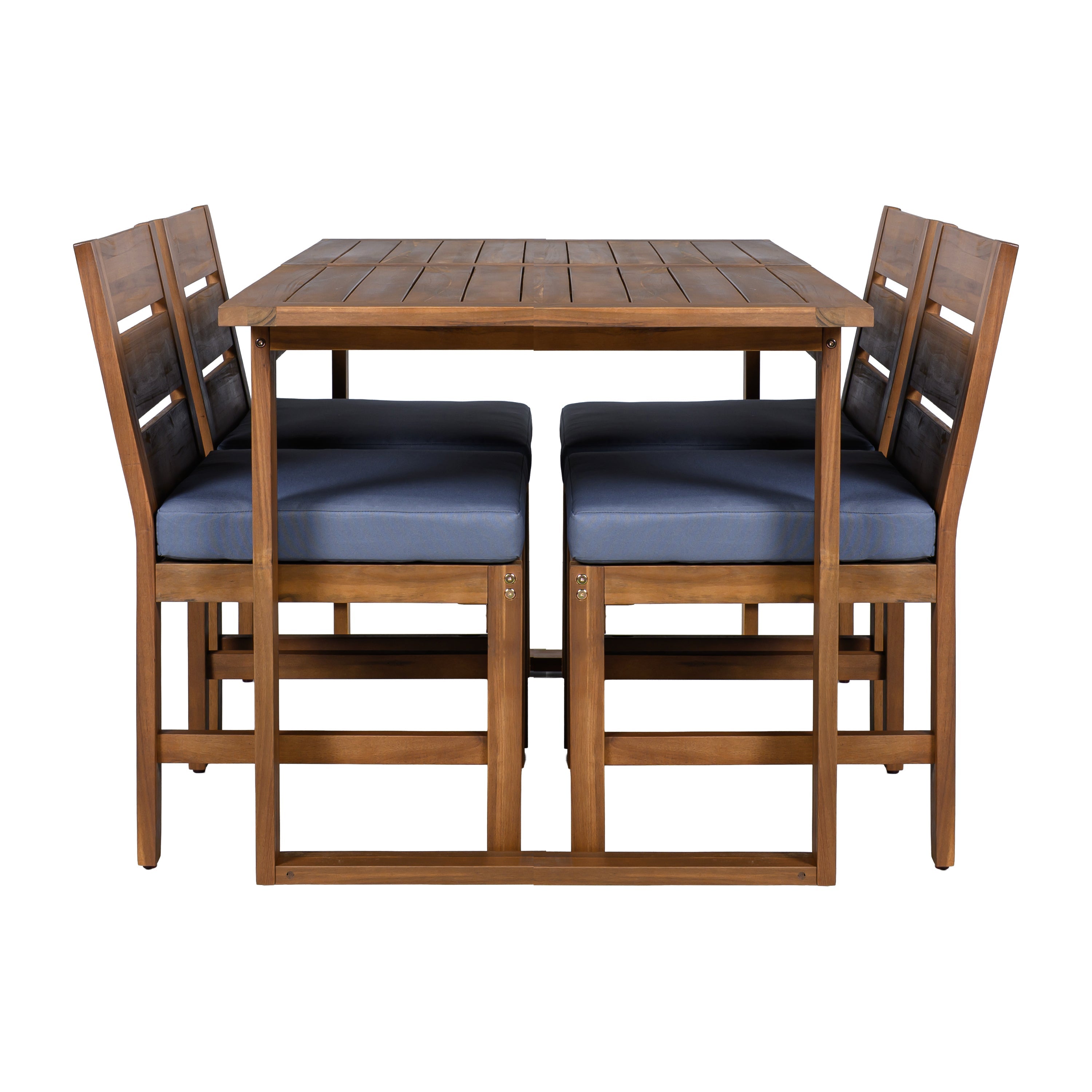U_STYLE Farmhouse 5-Piece Outdoor Patio Dining Set with Adjustable Legs