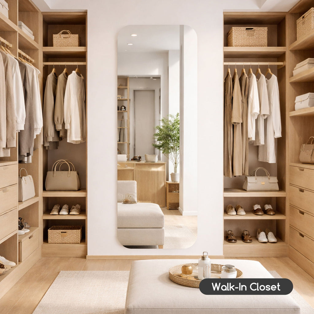 Full Body Round Corner Mirror For Living Room