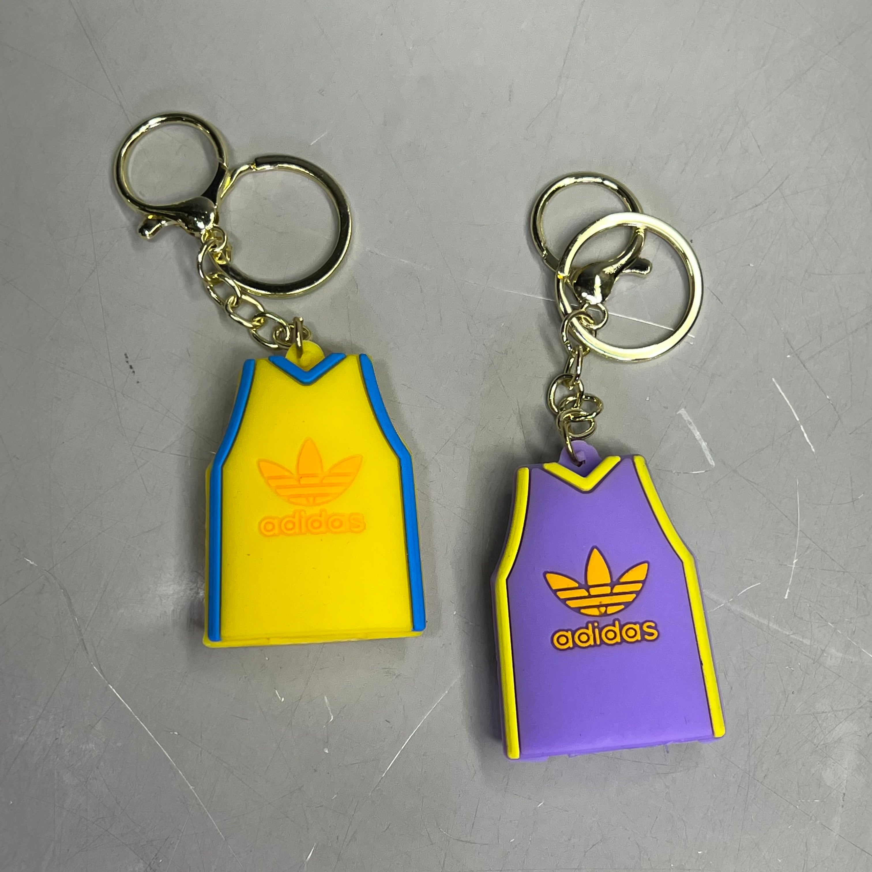 FOREVER SPORTS (12 PACK) Adidas Sports Jersey Keychains  8" Purple/Yellow