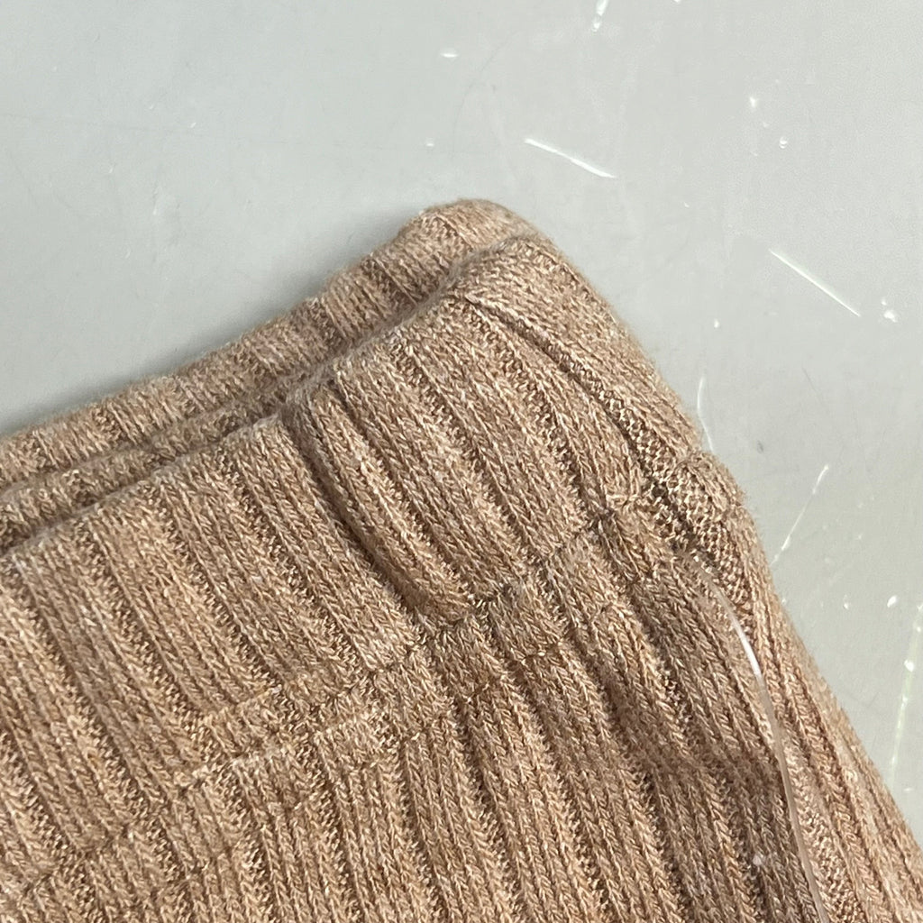 ZA@ WONDER NATION Twin Rib Bottoms Girl Sz L (10-12) Dark Latte Heather