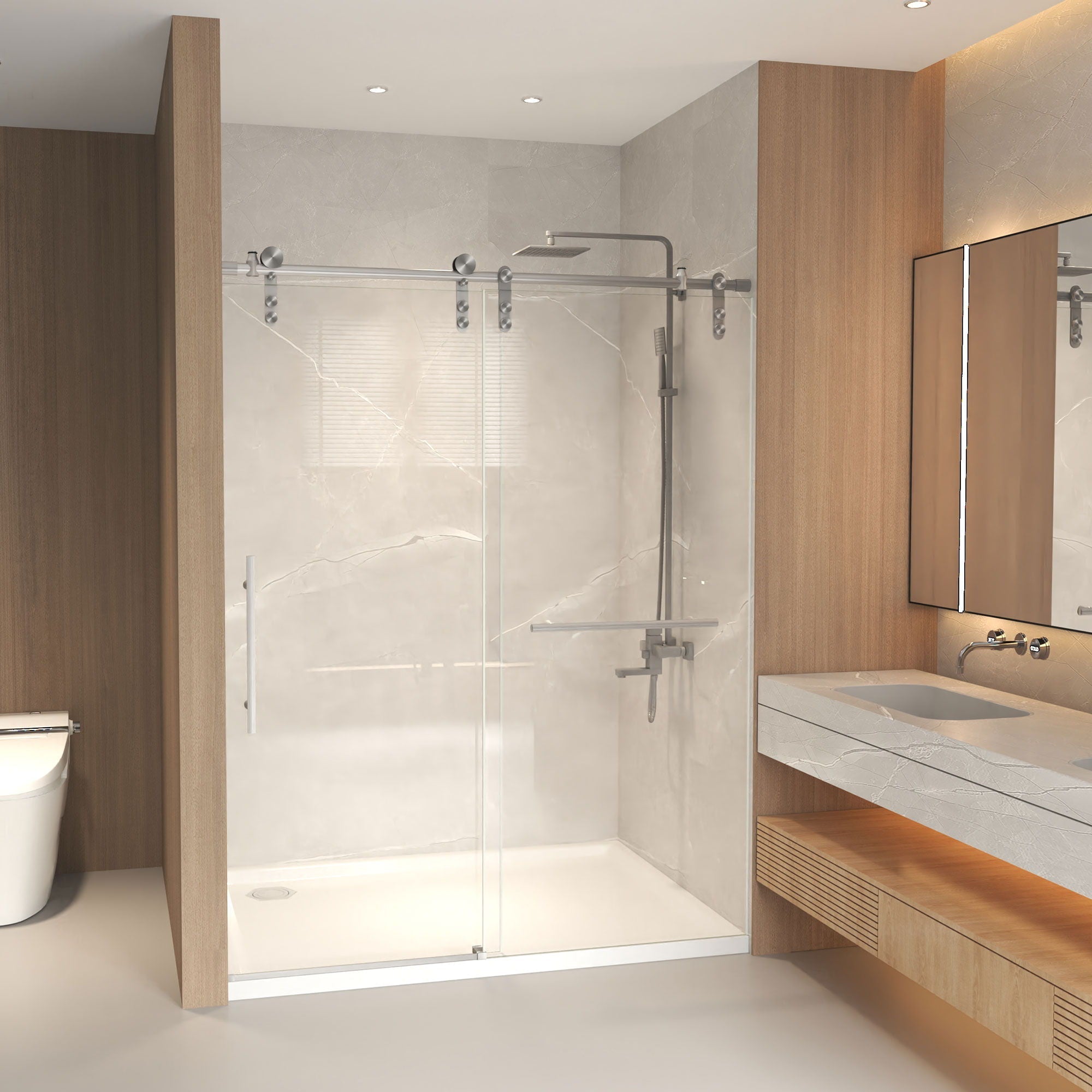 Frameless Sliding Bathtub Door With Frame