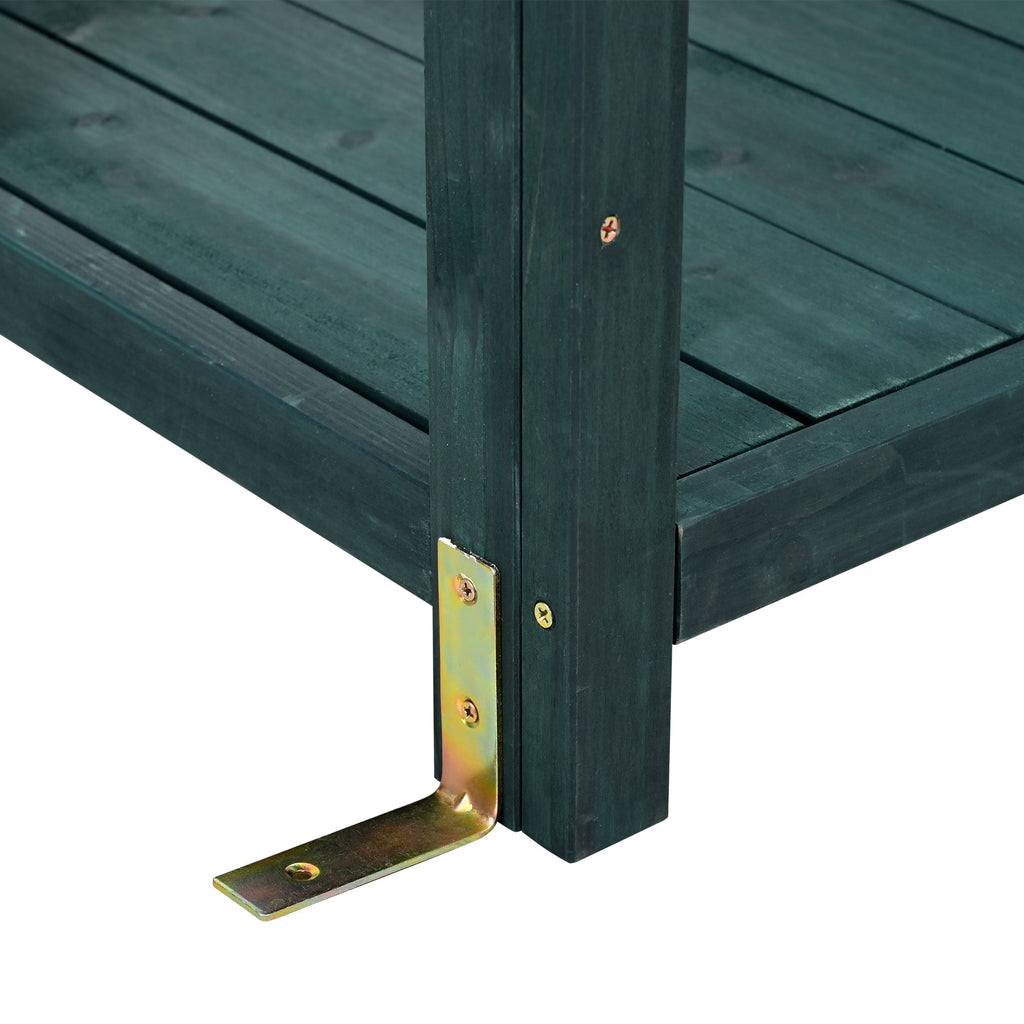 TOPMAX 65" Large Wooden Farmhouse Rustic Outdoor Potting Bench Table
