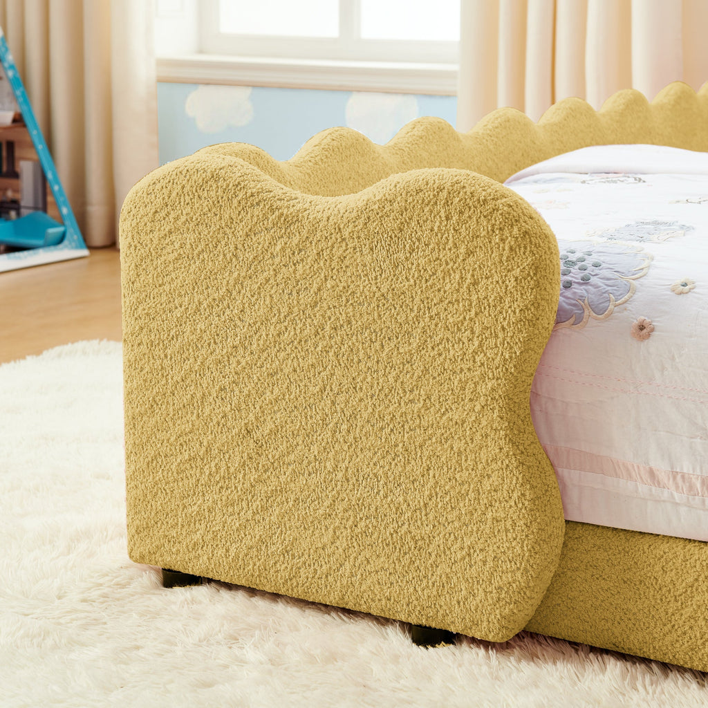 Twin Size Dinosaur-Shaped Kids Bed with Safety Guardrails