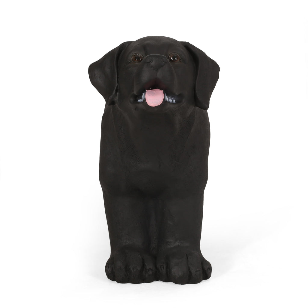 MGO Dog Bench - Outdoor Labrador Design, Matte Black