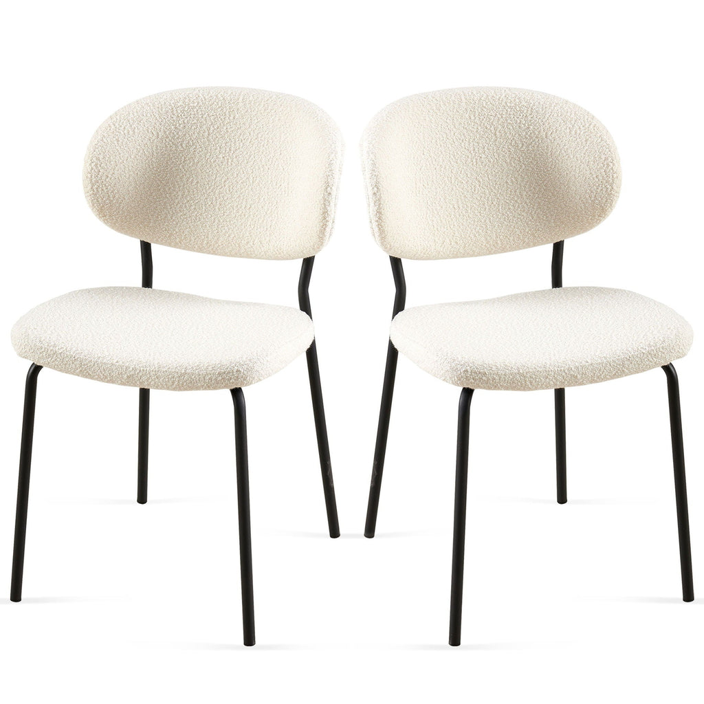 Boucle Dining Chairs, Dining Chairs With Metal Legs For Dining Room, Kitchen, Living Room