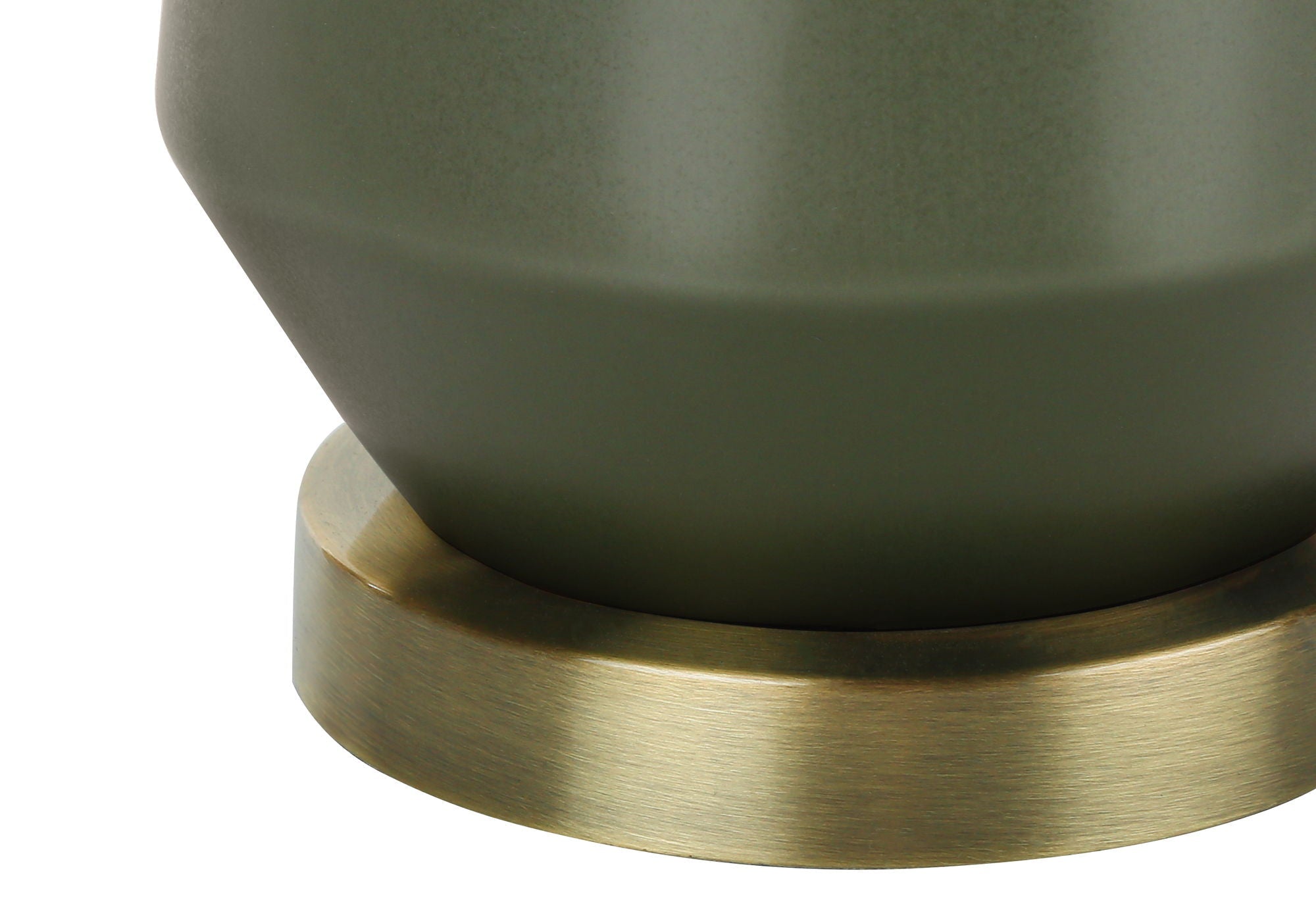 Contemporary Green Ceramic Table Lamp with Ivory Linen Shade
