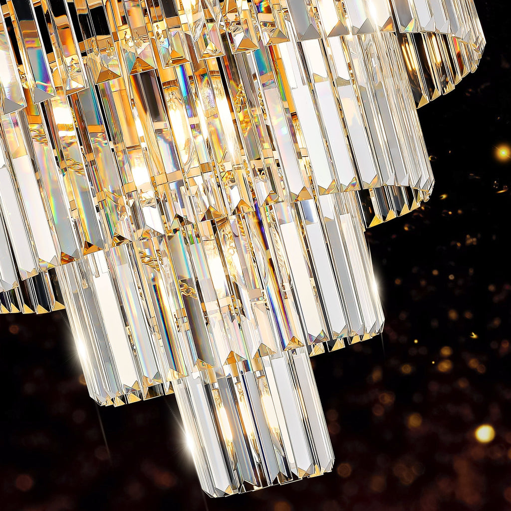 Golden Luxury Crystal Chandelier 23.6 Inch