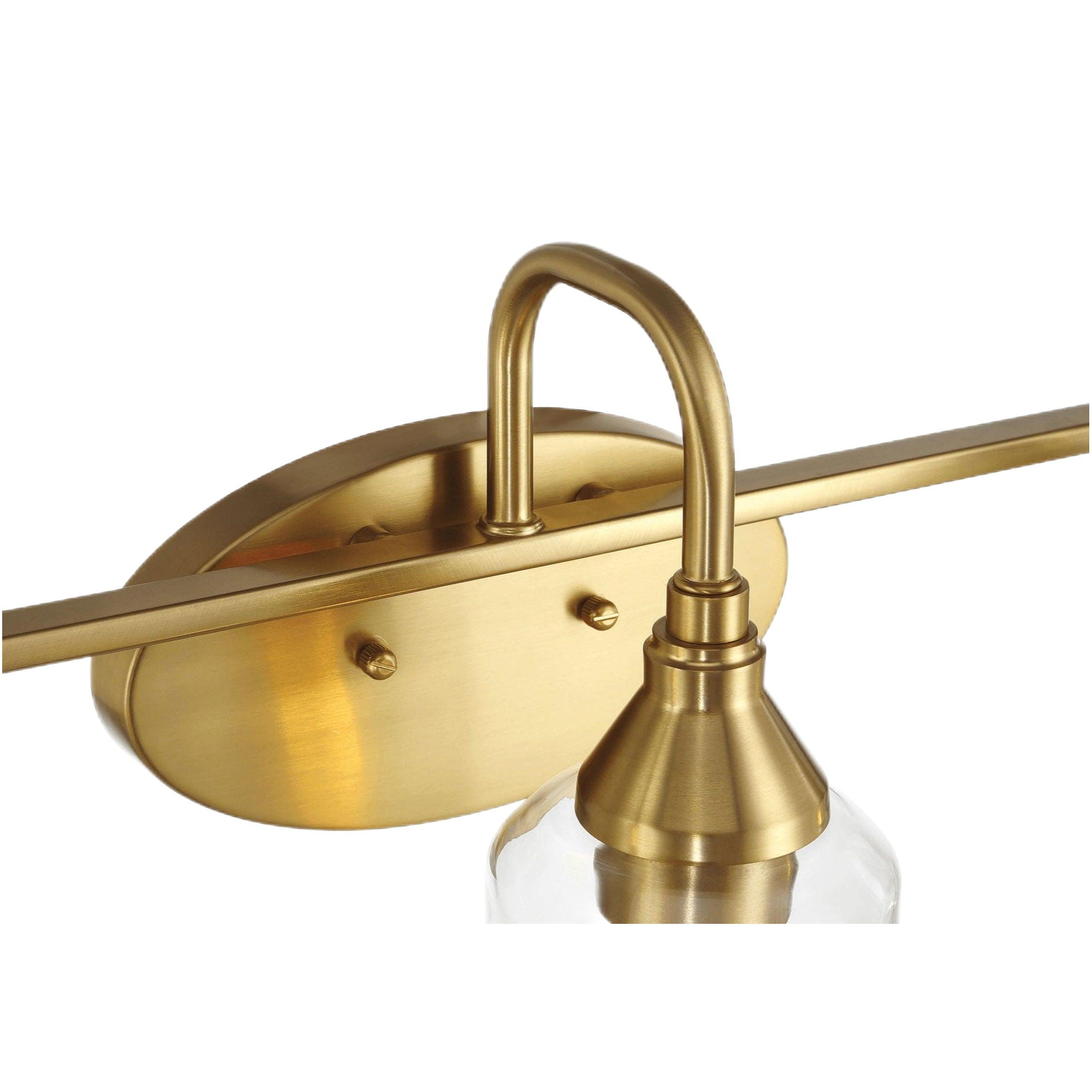 3 Lights Brush Vanity Light - Clear / Gold