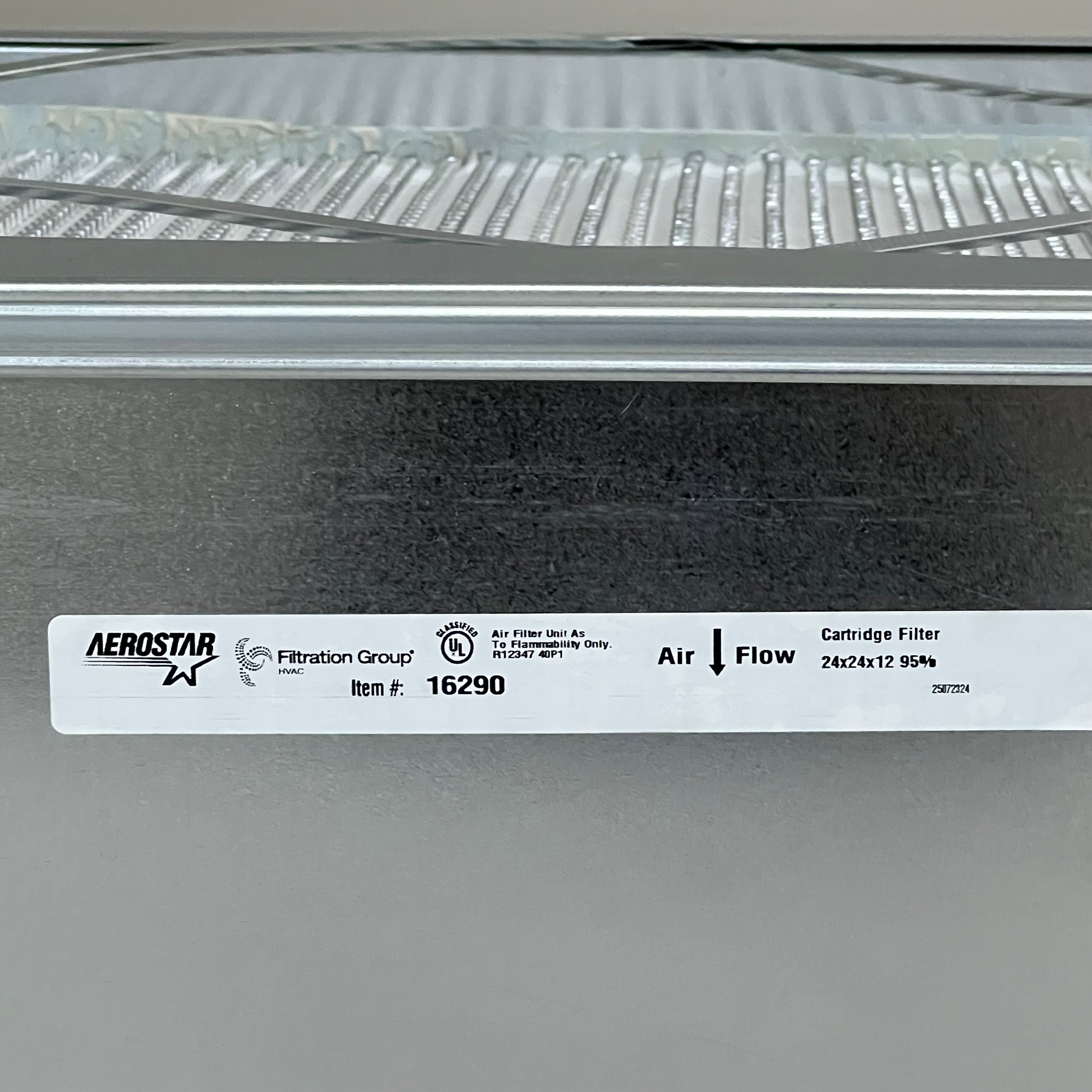 AEROSTAR Cartridge Air Filter W/ Single Header 24"x24"x12" 16290