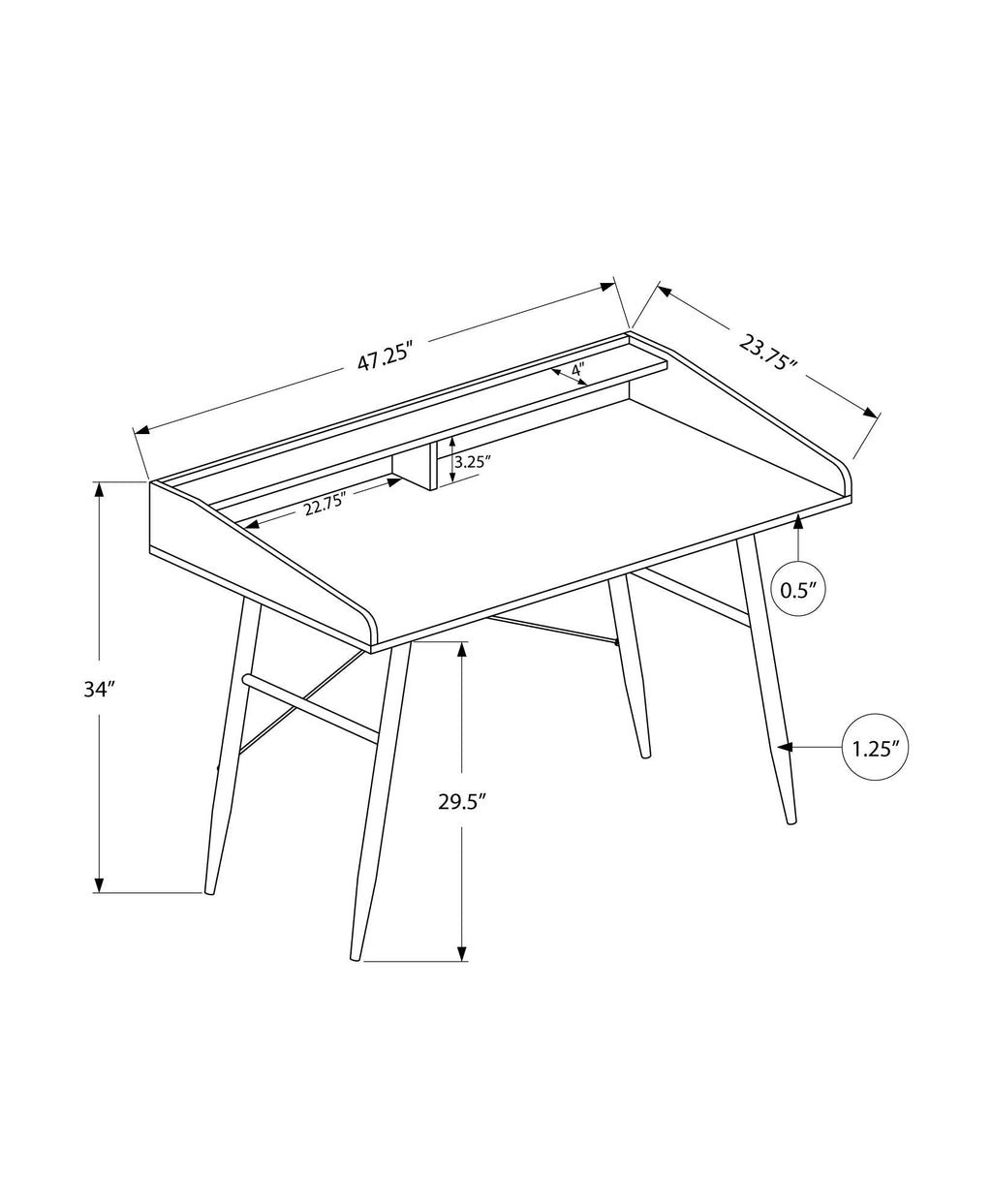 Computer Desk For Home Office With Storage Shelves