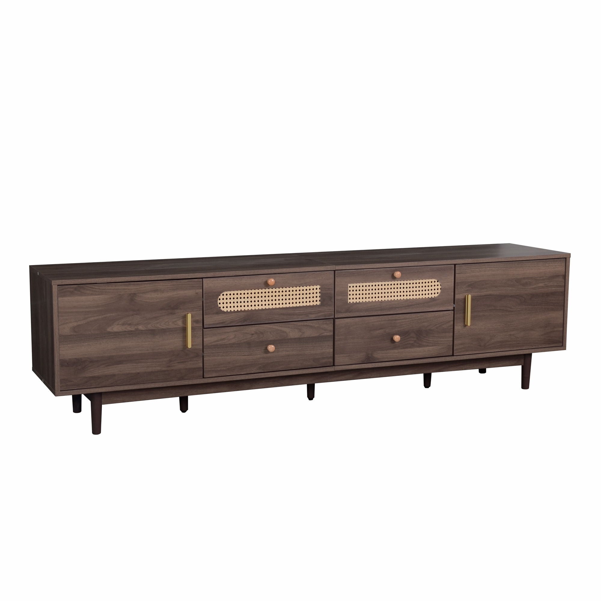 TV Stand With Drawers, Accent Entertainment Center For Living Room - Dark Brown