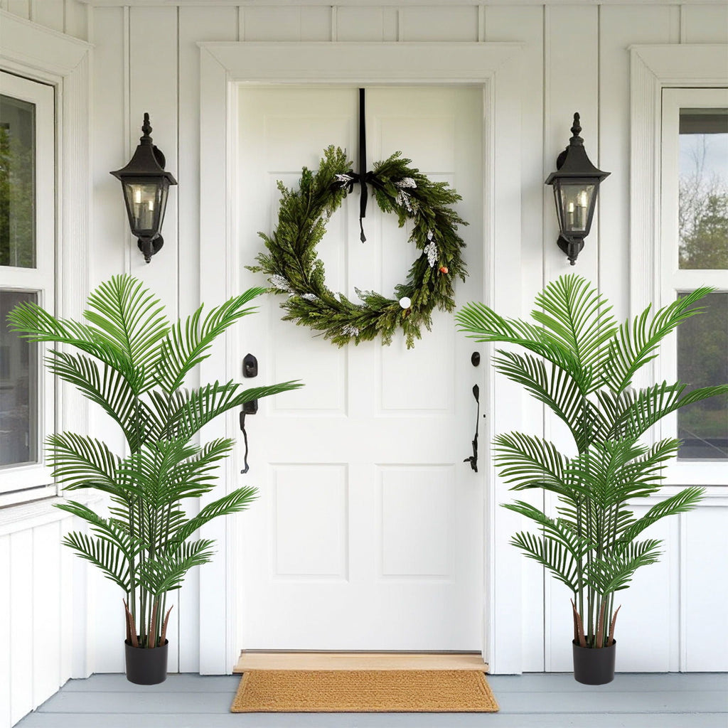 Simulate Plastic Flower Boxes With Leaves For Outdoor Home Decor (Set of 2) -