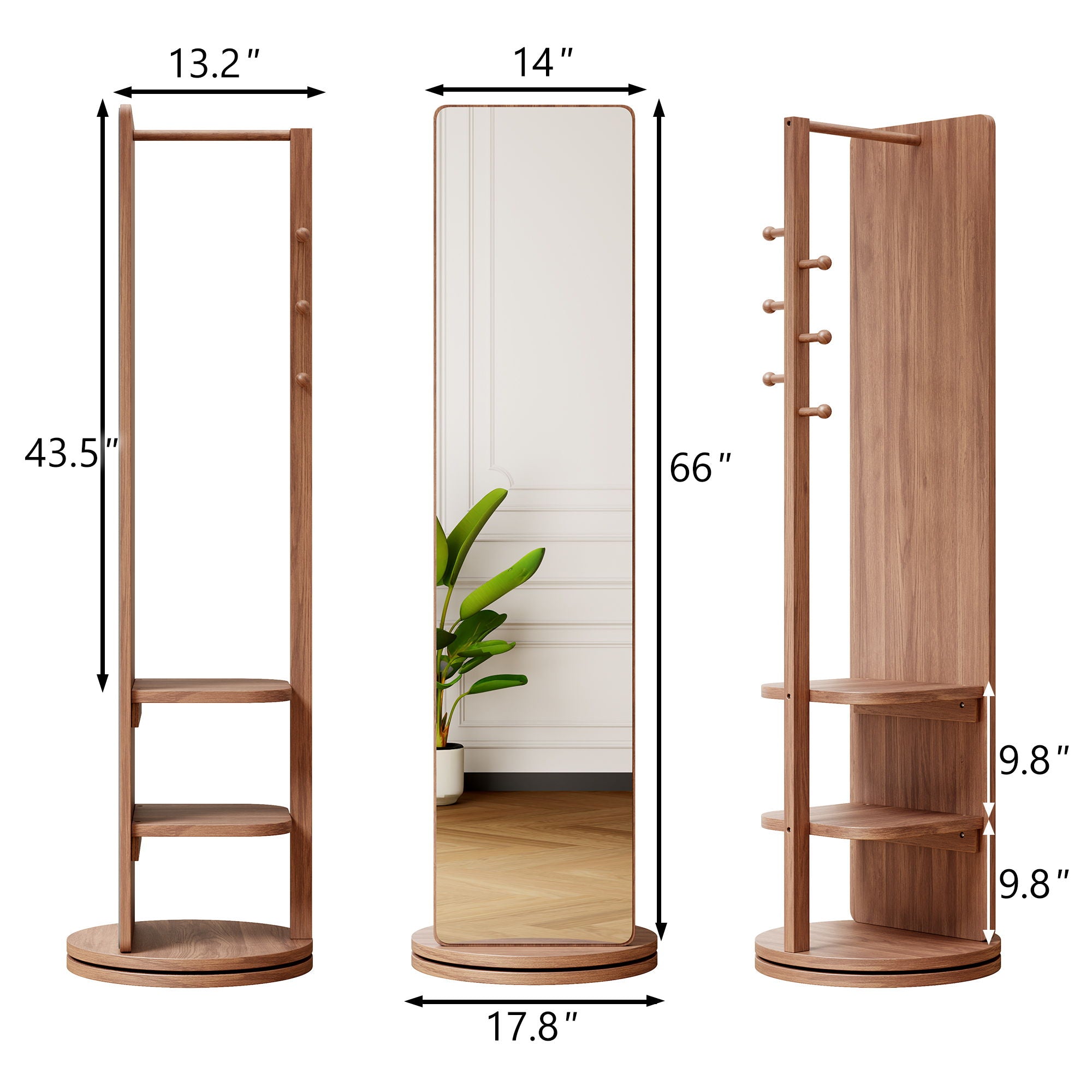 3 In 1 Multifunctional Full-Length Clothing Mirror