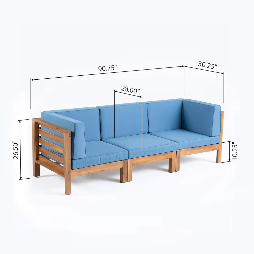 Oana 3 Piece Sofa Set With Water Resistant Cushions