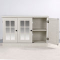 Storage Cabinet With 3 Mirrored Acrylic Doors, Adjustable Shelves