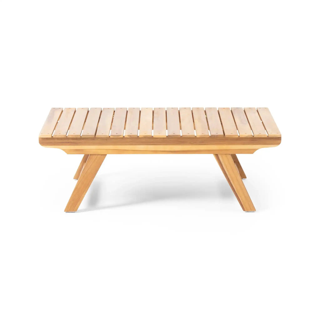 Outdoor Acacia Wood Coffee Table With Open Slat Design