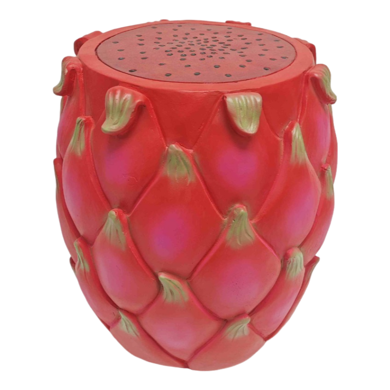 13.4' Oversized Resin Dragon Fruit Stool, Multi-Purpose Side Table & Plant Stand