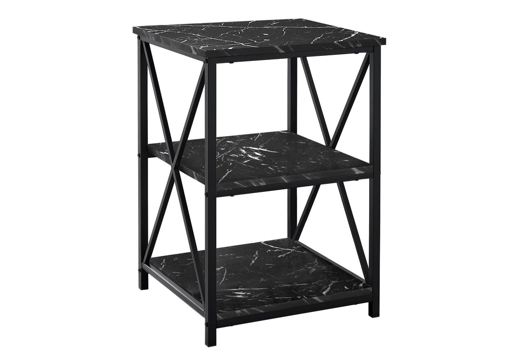 3 Tier Accent Table Side Marble Look Contemporary & Modern