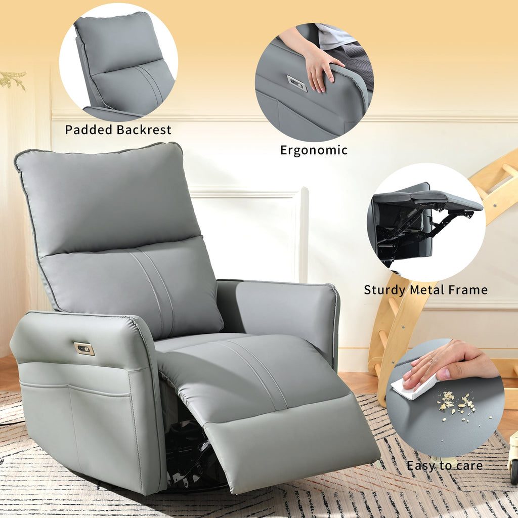 Power Swivel Rocker Recliner Chair for Adults
