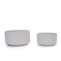2 Pieces Ceramic Flowerpot Set, Milk White