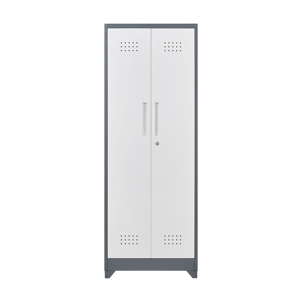 Lockers With Locking Doors, Adjustable Shelves, High Broom Tool Storage Cabinet