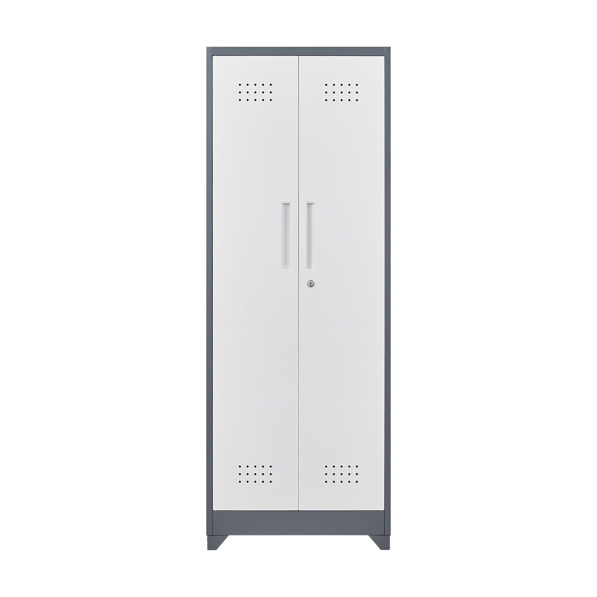 Lockers With Locking Doors, Adjustable Shelves, High Broom Tool Storage Cabinet