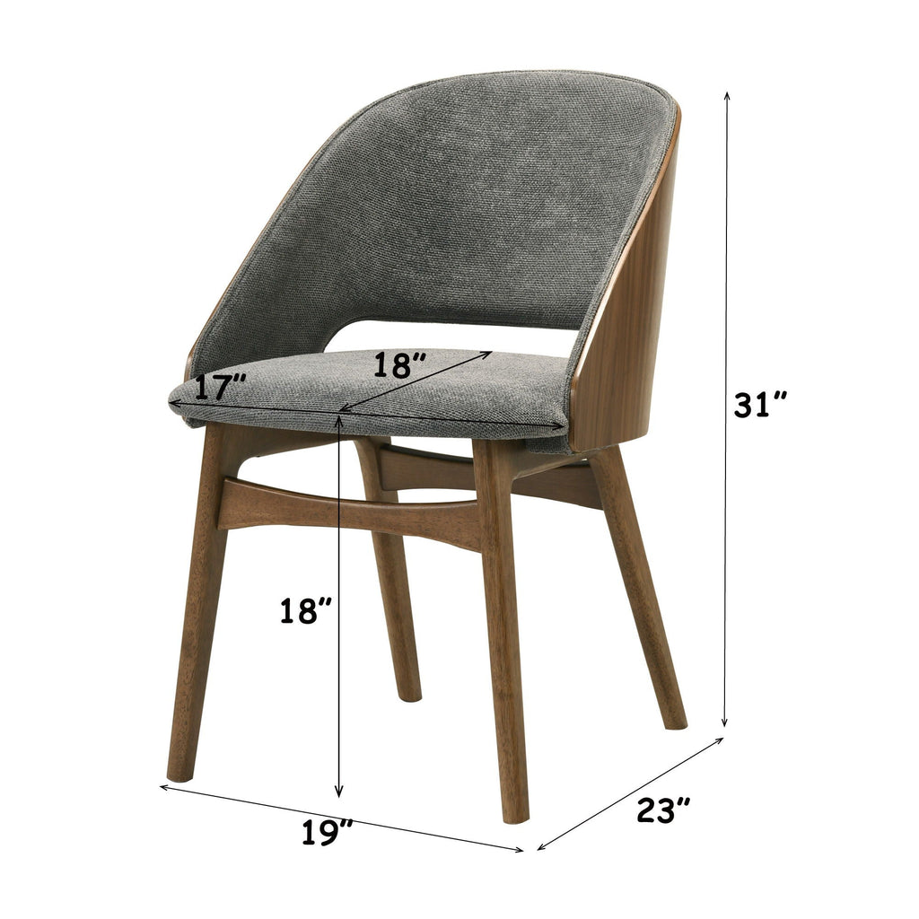 Delmon - Side Chair (Set of 2) - Gray / Walnut