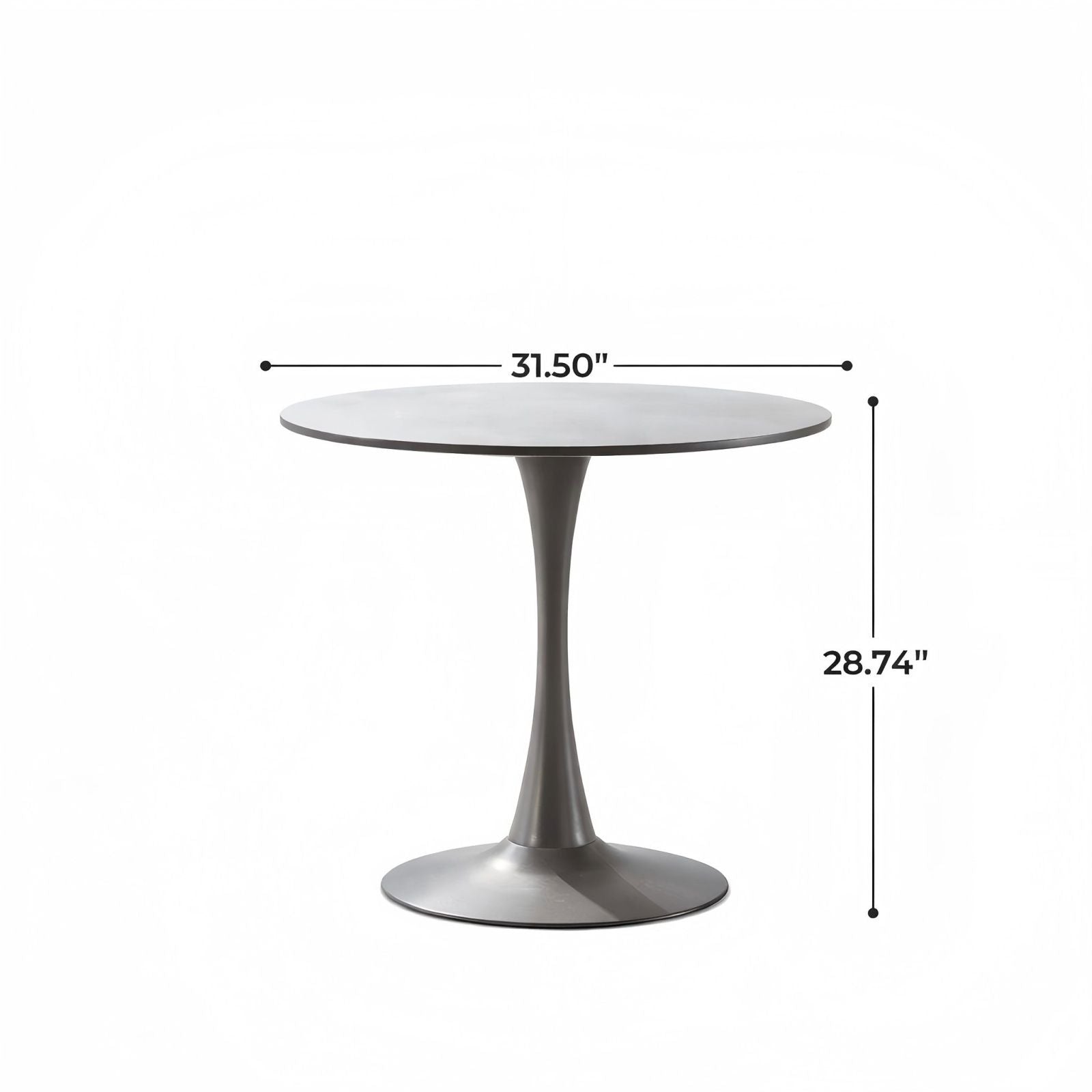 Mid-Century Tulip Table With Round Top and Pedestal Base