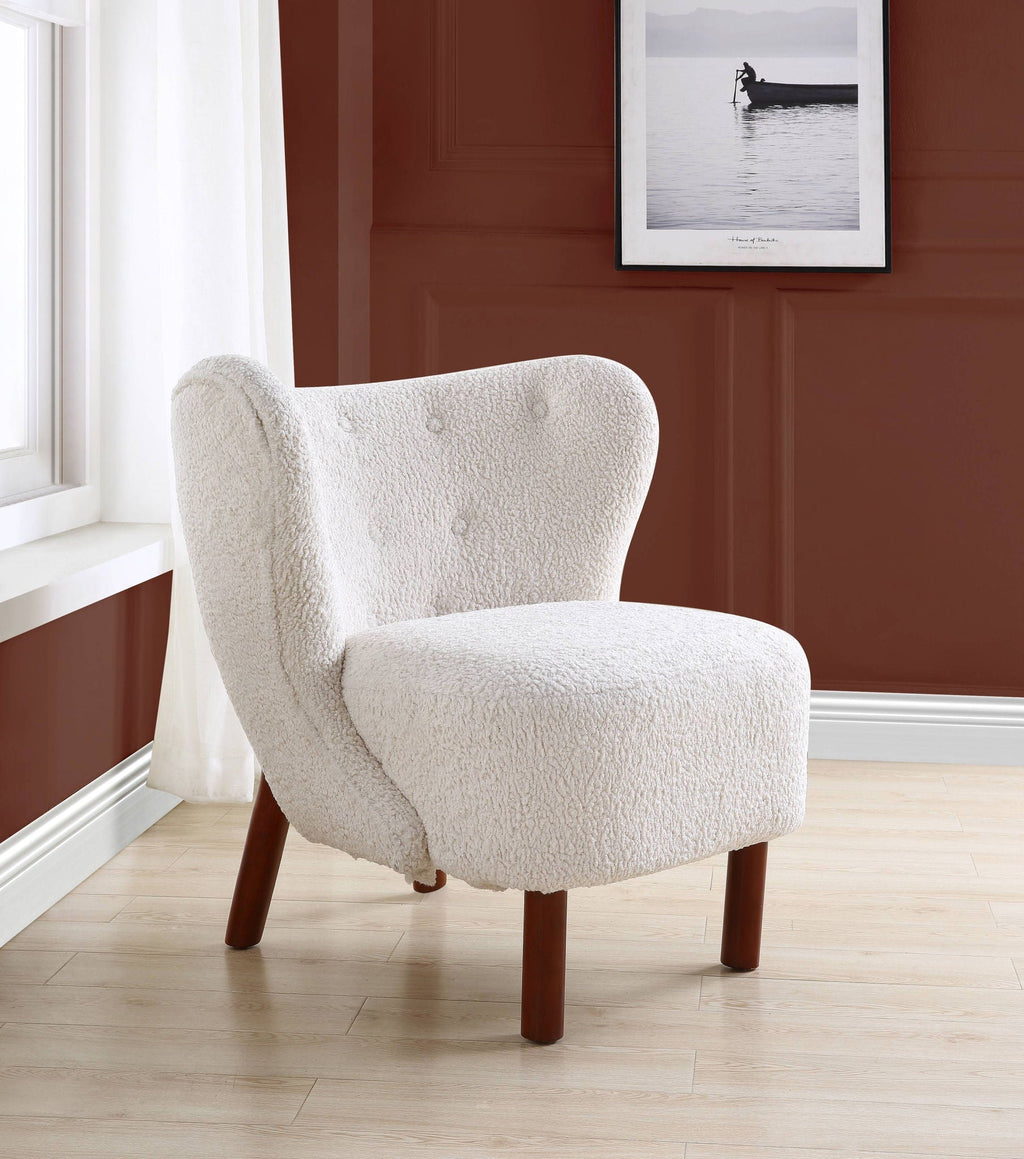 Zusud Teddy Sherpa Accent Chair - White