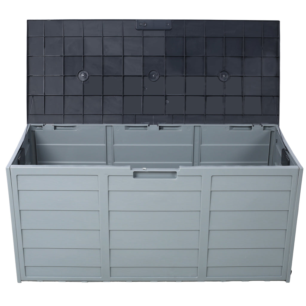 All Weather UV Pool Deck Box Storage Shed Bin with Wheels