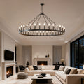 59.1 Inch 36-Light Wagon Wheel Chandelier