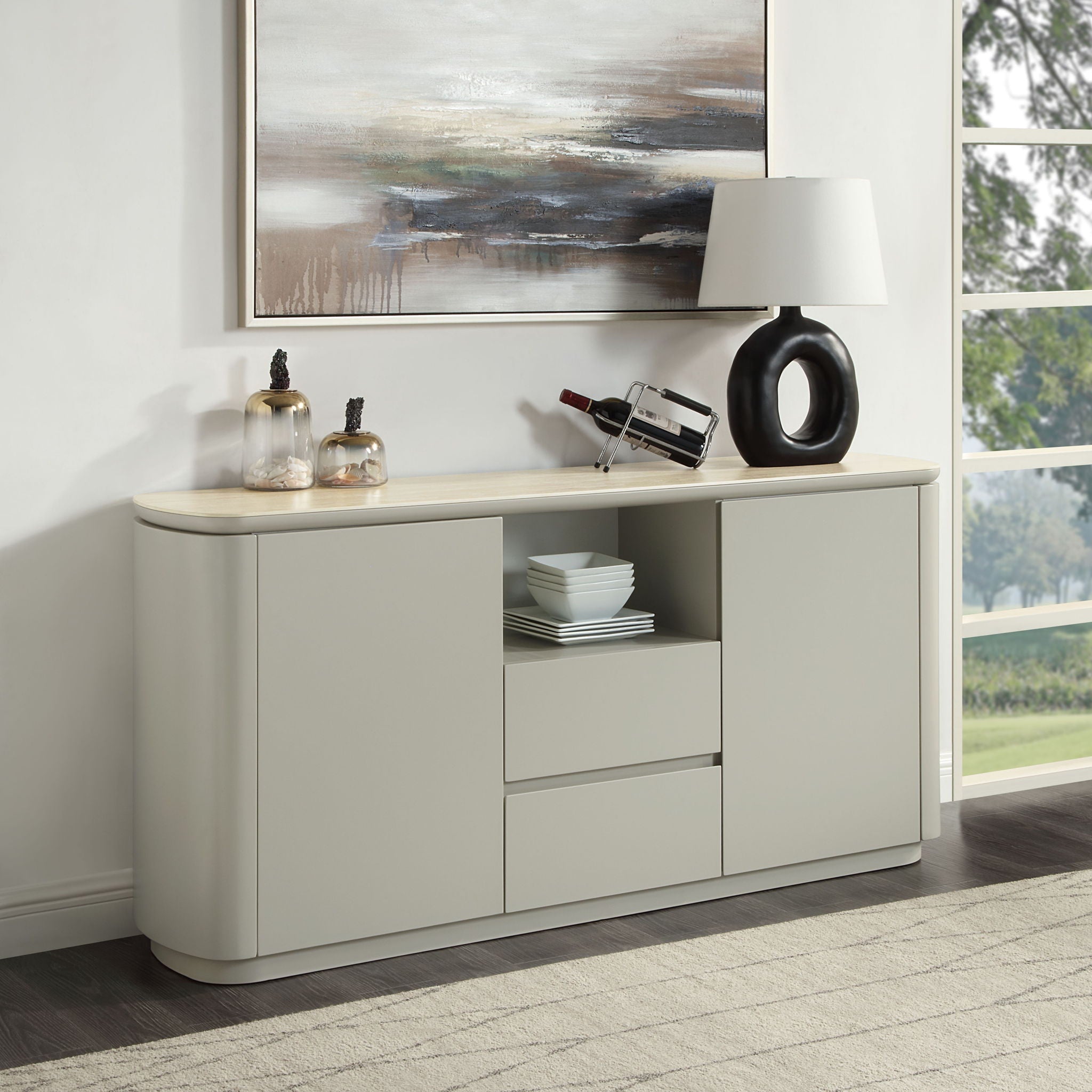 Ingram Ceramic Top Server - Light Gray