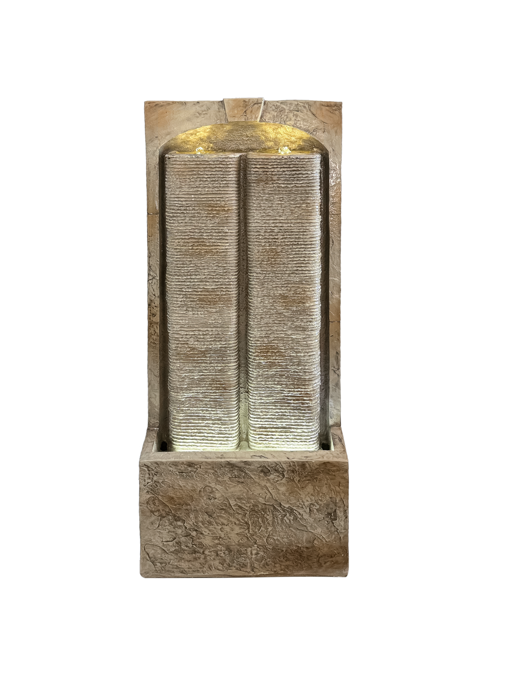 39 Inch Outdoor Water Fountain with Pump and LED Lights