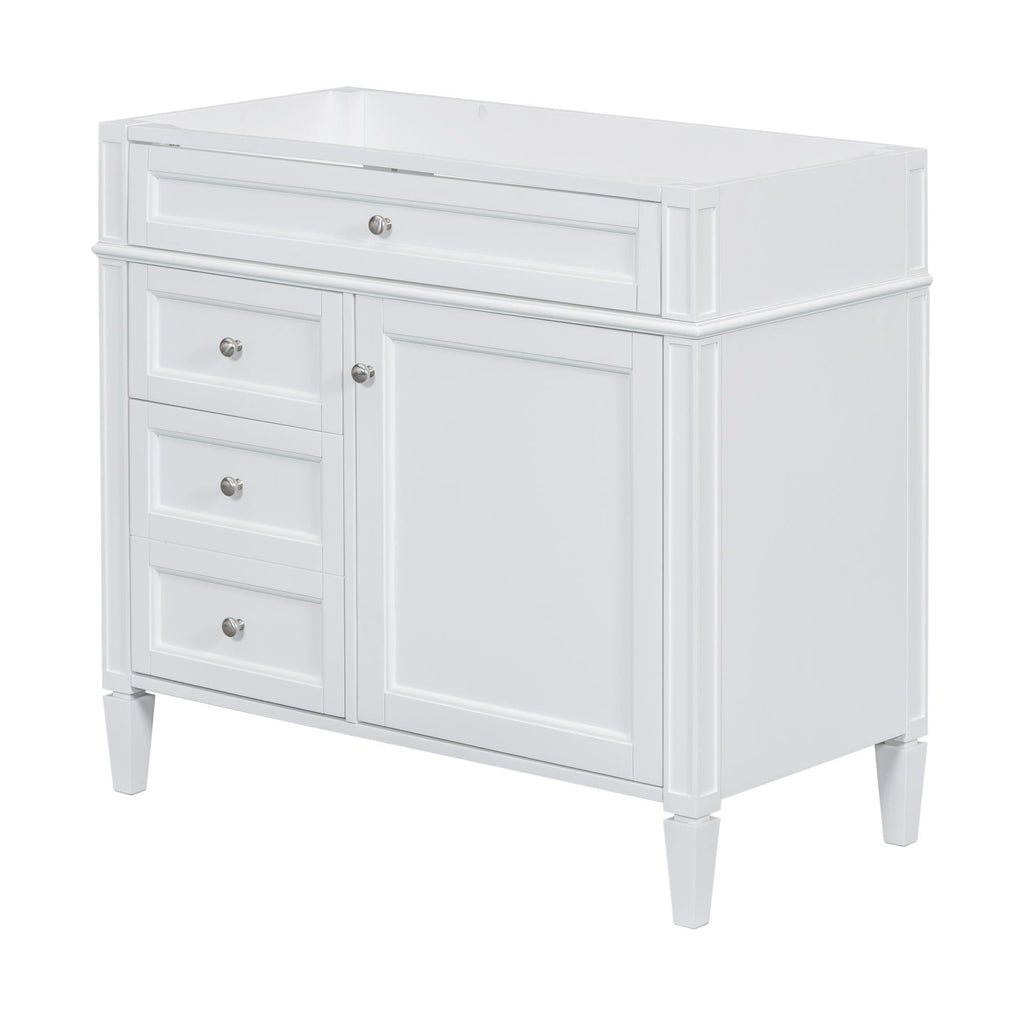 Bathroom Vanity With 2 Drawers and Tip-Out Storage Cabinet
