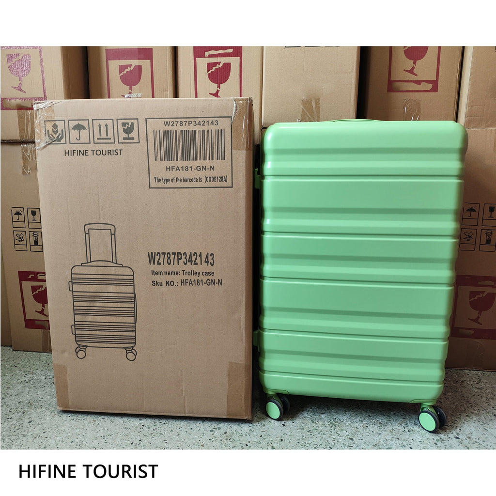 HIFINE Tourist 3-Piece Spinner Wheel Luggage Set in Green