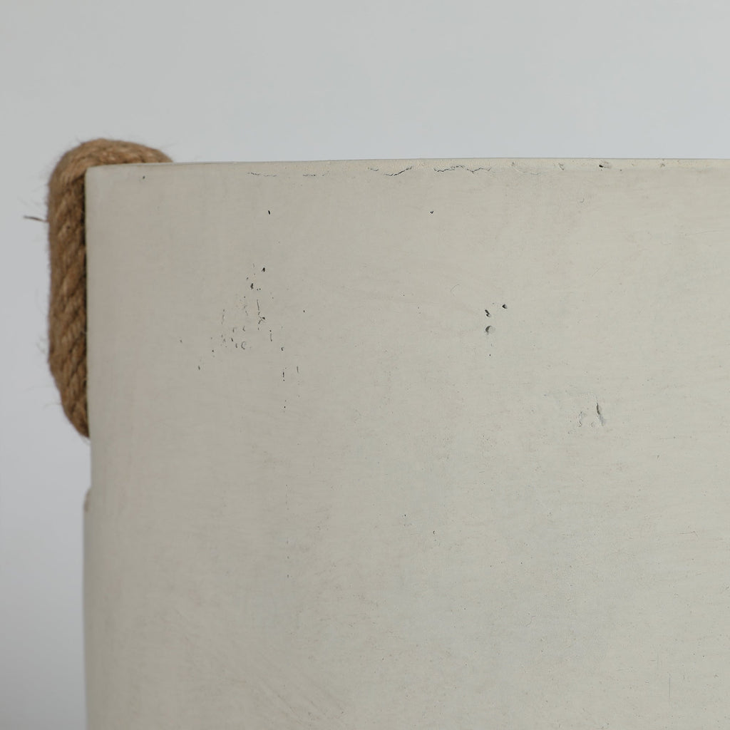Round Concrete Planter Set of 2, Large Handmade Off White Pots