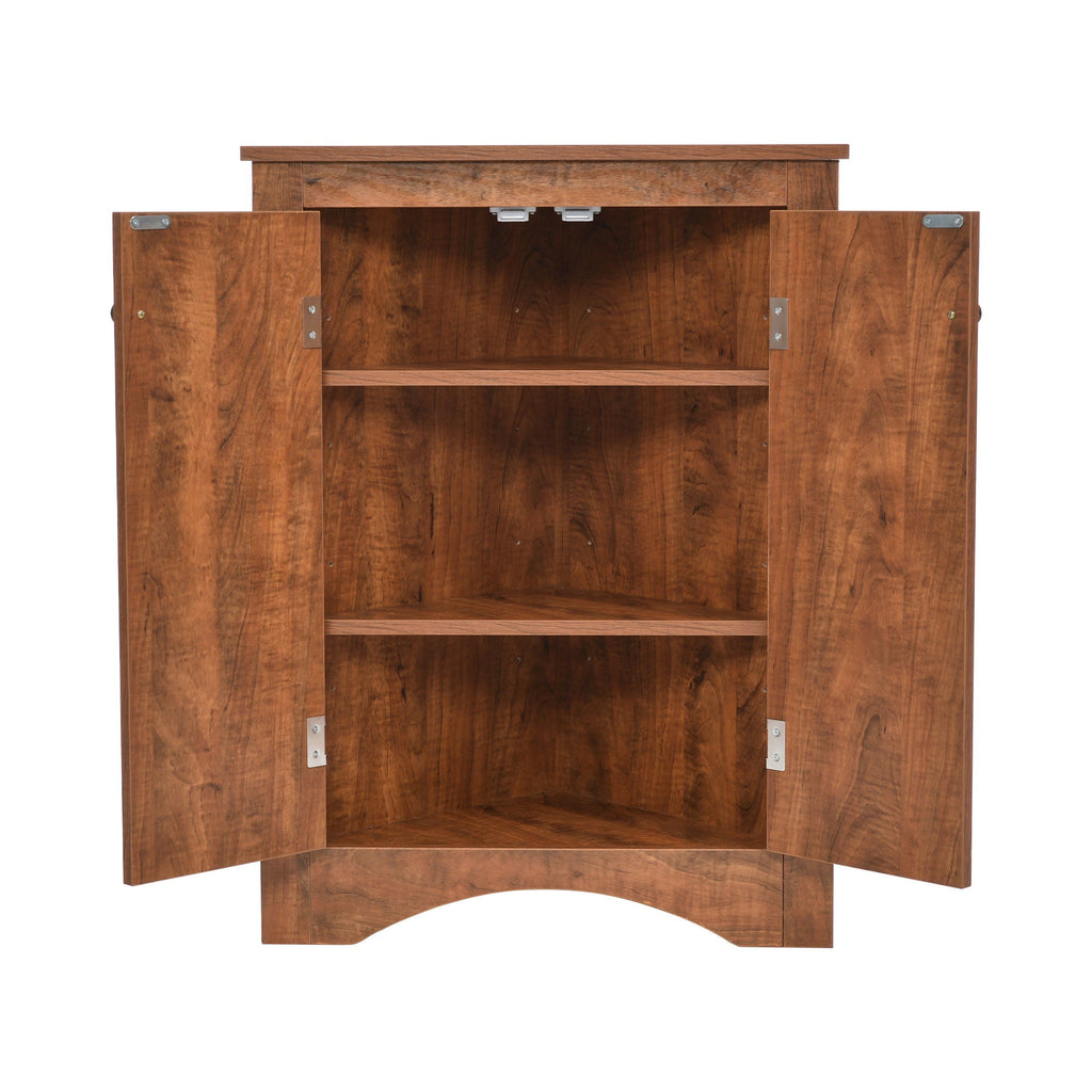 Triangle Bathroom Storage Cabinet With Adjustable Shelves, Freestanding Floor Cabinet For Home Kitchen