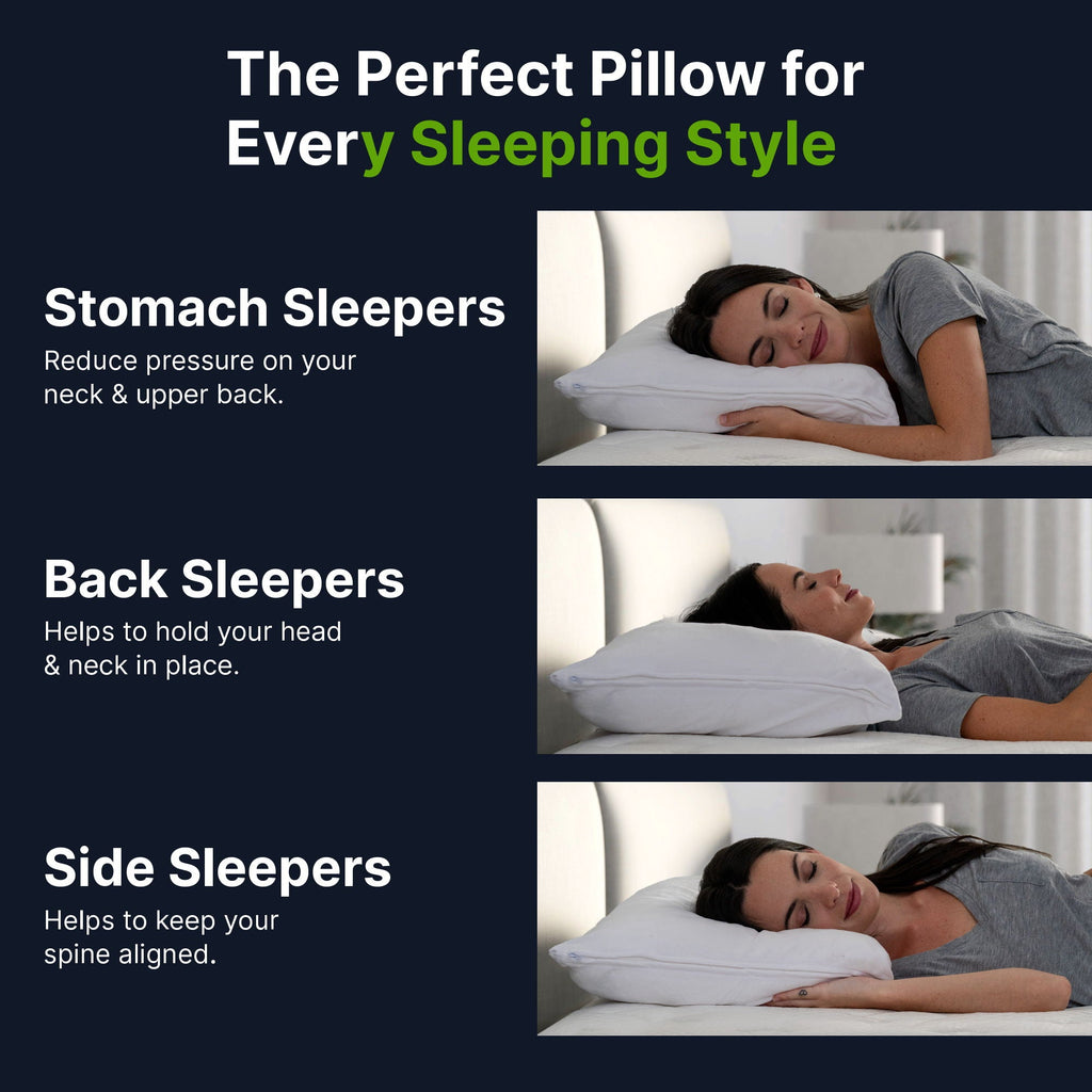 Ghostpillow - Faux Down Luxury Pillow With Microfiber Gel Clusters, Cotton Cover - White