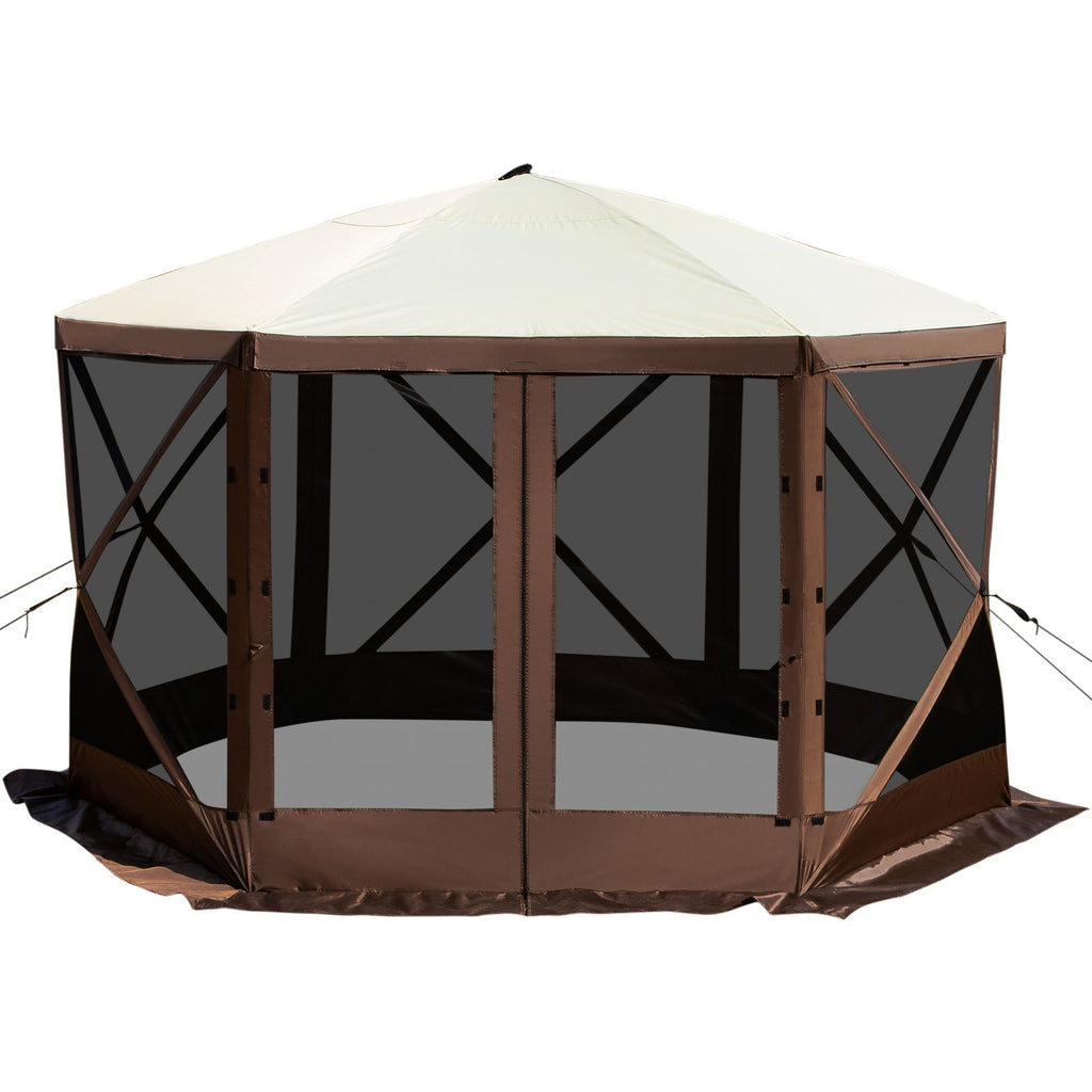 Camping Gazebo Tent, 10'x10', 6-Sided Pop-up Canopy Screen Tent