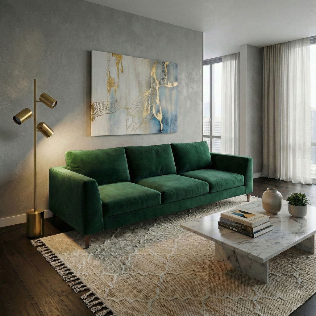 Harmony - Floor Lamp With Rotary Switch Triple Spots Block Base - Gold