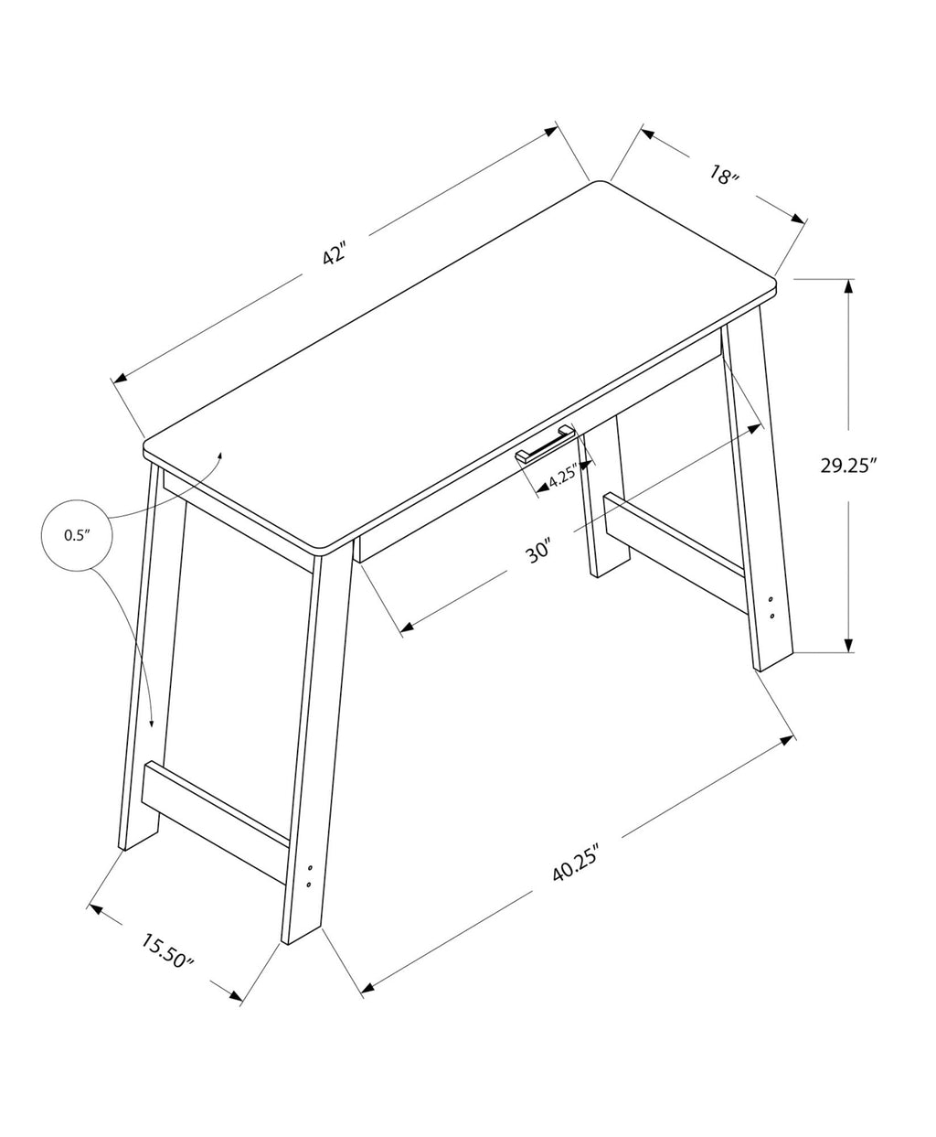 Stylish Design Computer Desk for Home Office with Storage Drawers